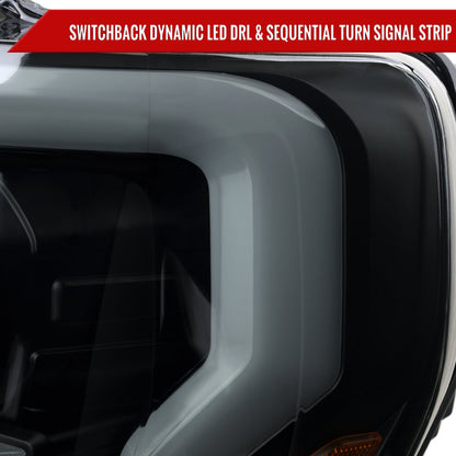 Spec-D 21-25 Ford F-150 Projector Headlights SEQ Bar Black/Smoked