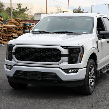 Spec-D 21-25 Ford F-150 Projector Headlights SEQ Bar Black/Smoked