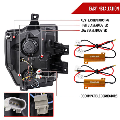 Spec-D 08-10 F250/F350/F450/F550 Sequential Headlights Chrome