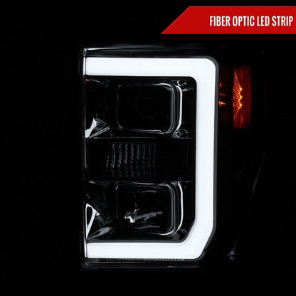 Spec-D 08-10 Ford F-250 F-350 F-450 LED Projector Headlights Chrome