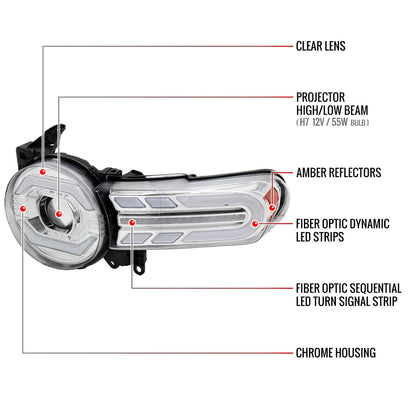 Spec-D 07-14 FJ Cruiser Headlights Sequential Signals Chrome