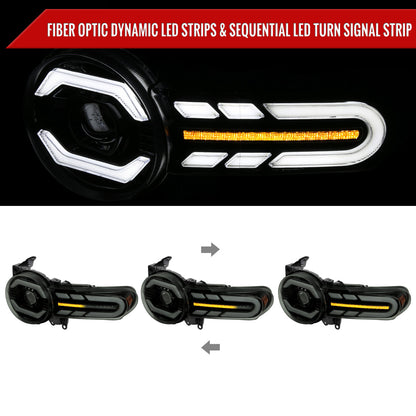 Spec-D 07-14 FJ Cruiser Headlights Sequential LED Black/Smoked Lens