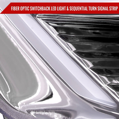 Spec-D 13-16 Ford Fusion Switchback SEQ Projector Headlights Chrome