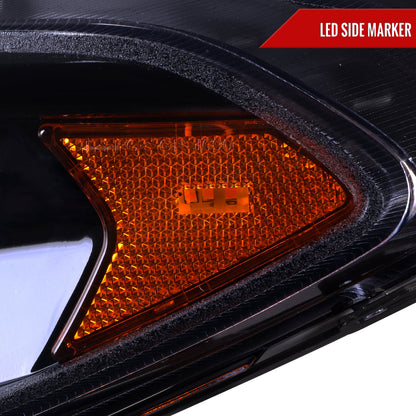 Spec-D 13-16 Ford Fusion SEQ Projector Headlights GL Black w/Smoked