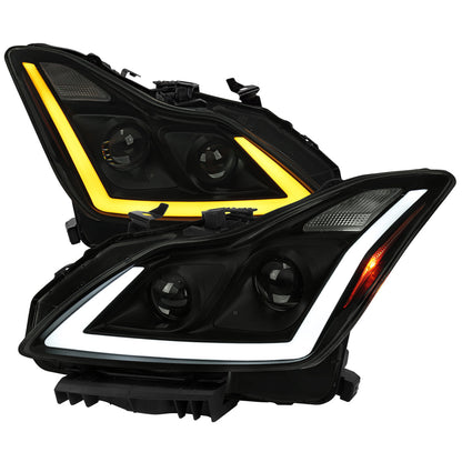 Spec-D 08-13 G37/14-15 Q60 2DR Sequential Headlights Black/Smoked