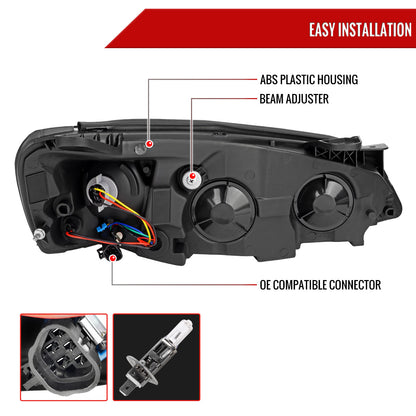 Spec-D 05-10 Pontiac G6 Headlights Sequential LED Bar Projector Black