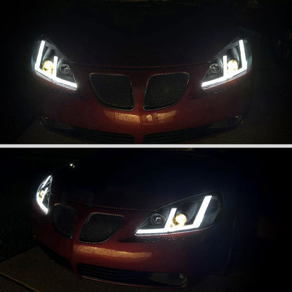 Spec-D 05-10 Pontiac G6 Projector Headlights Strip SEQ Black/Smoked