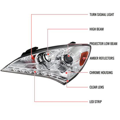 Spec-D 10-12 Hyundai Genesis Coupe Projector Headlights Chrome/Smoked