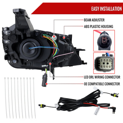 Spec-D 14-20 Chevy Impala Headlights Full LED Sequential Matte Black