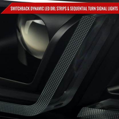 Spec-D 14-20 Chevy Impala Headlights Full DRL SEQ Black/Smoked