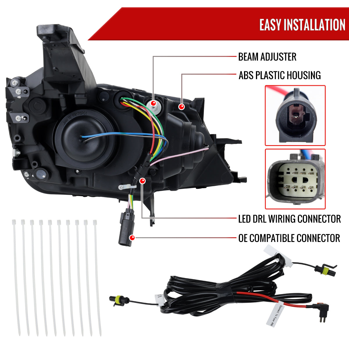 Spec-D 14-20 Chevy Impala Headlights Full DRL SEQ Black/Smoked