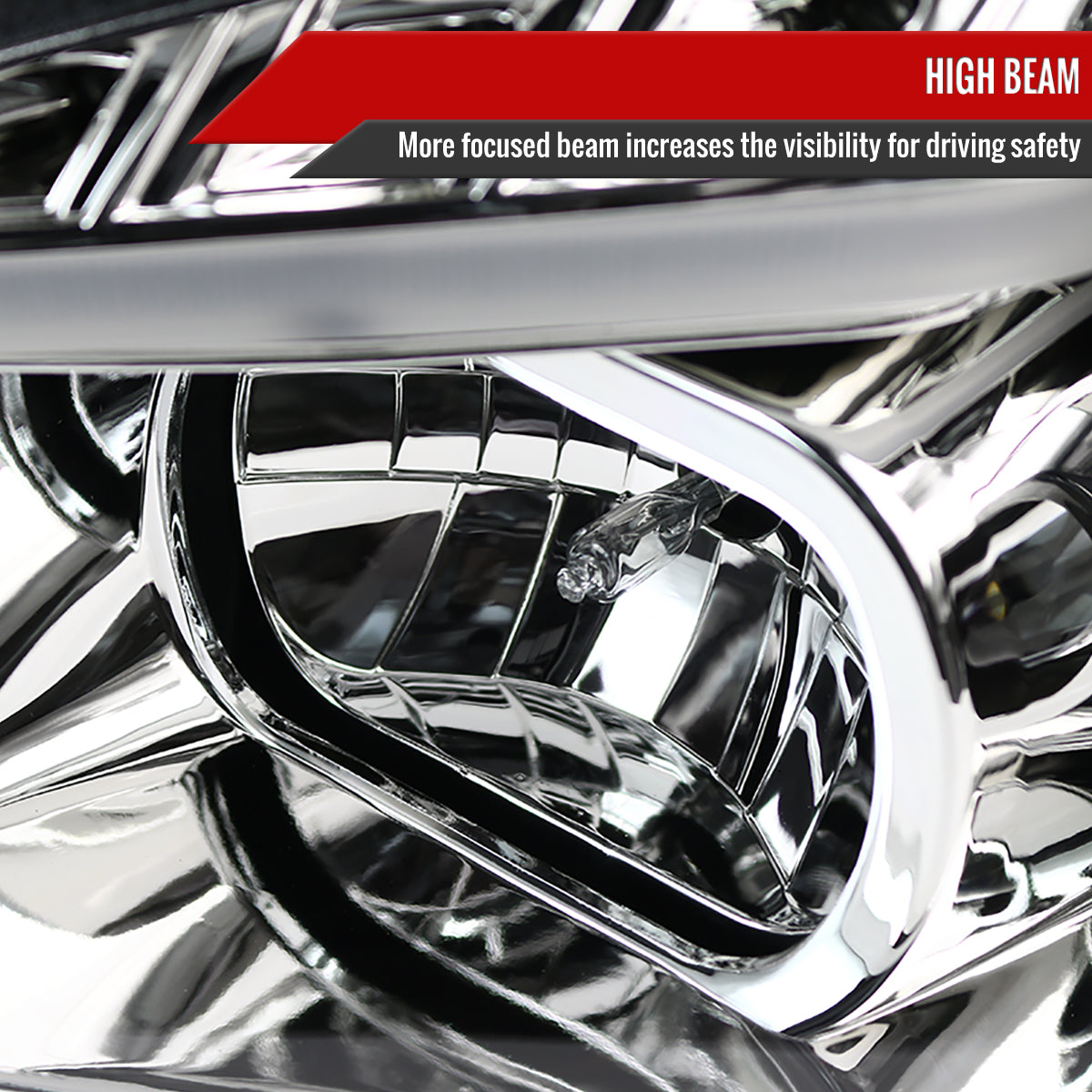 Spec-D 08-12 Chevy Malibu LS LT LTZ Hybrid Headlights LED Bar Chrome