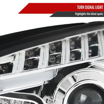 Spec-D 08-12 Chevy Malibu LS LT LTZ Hybrid Headlights LED Bar Chrome