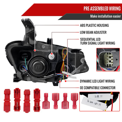 Spec-D 19-24 Chevy Malibu SEQ LED Projector Headlights Chrome