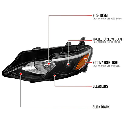 Spec-D 19-24 Chevy Malibu Driver Projector Black Replacement