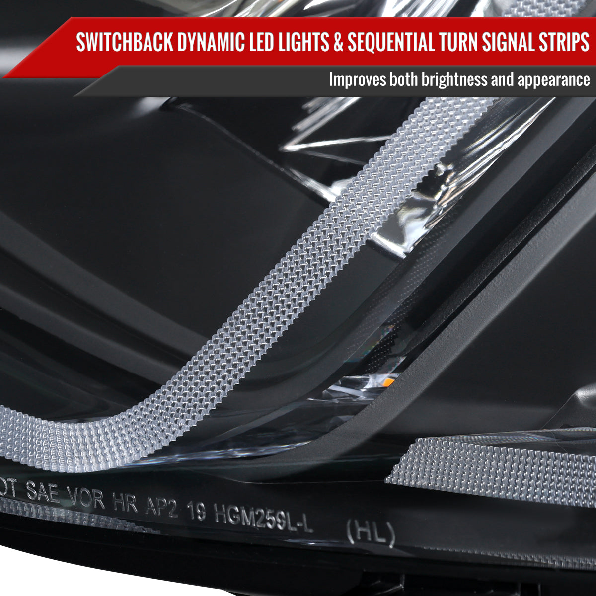 Spec-D 19-24 Chevy Malibu SEQ LED Projector Headlights Black Smoked