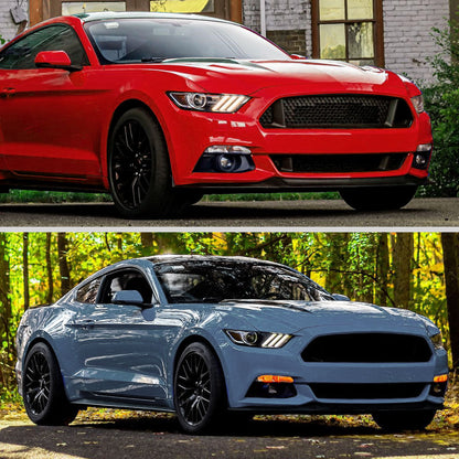 Spec-D 15-17 Mustang/18-20 Shelby Strip Xenon Pro Headlights PS Black