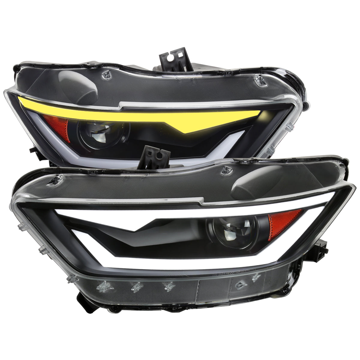 Spec-D 15-17 Mustang/18-20 Shelby Headlights Xenon Sequential Black