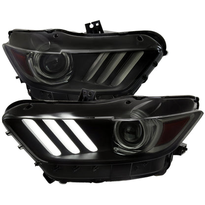 Spec-D 15-22 Ford Mustang OEM HID Projector Headlights Black