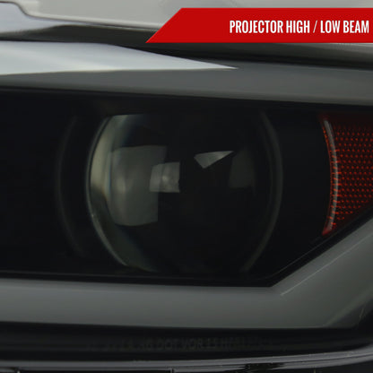 Spec-D 15-17 Ford Mustang Headlights Sequential LED Strip Smoked.