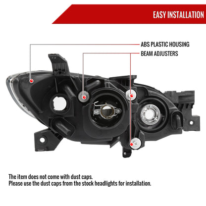 Spec-D 04-09 Mazda 3 Sedan Headlights Projector Chrome/Clear