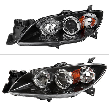 Spec-D 04-09 Mazda 3 4DR Projector Headlights Black MZ3044JM