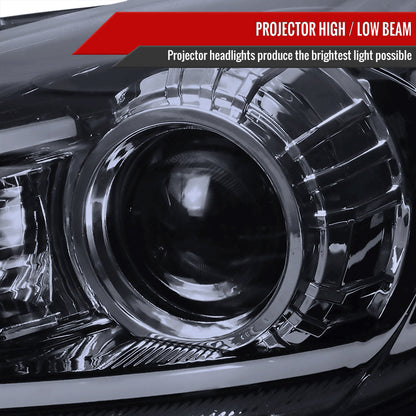 Spec-D 10-13 Mazda 3 Projector Headlights LED Strip GL Black w/Smoked
