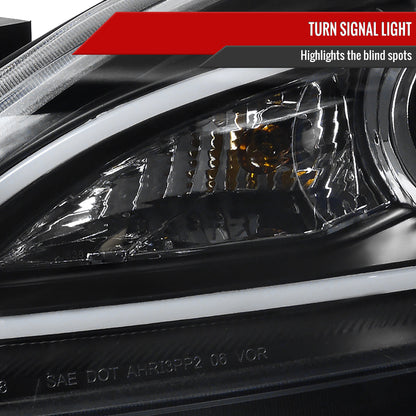 Spec-D 10-13 Mazda 3 Projector Headlights LED Strip Black MZ310JM