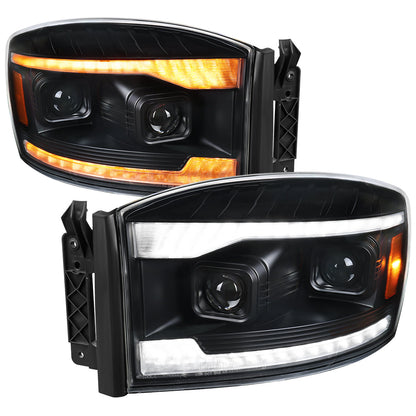 Spec-D 06-09 Ram 1500 2500 3500 SEQ Projector Headlights Black/Clear