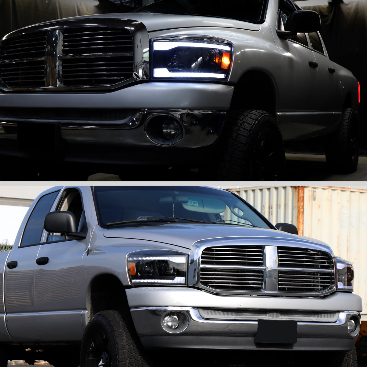 Spec-D 06-08 Ram 1500 Ram 2500 3500 SEQ Projector Headlights Smoked
