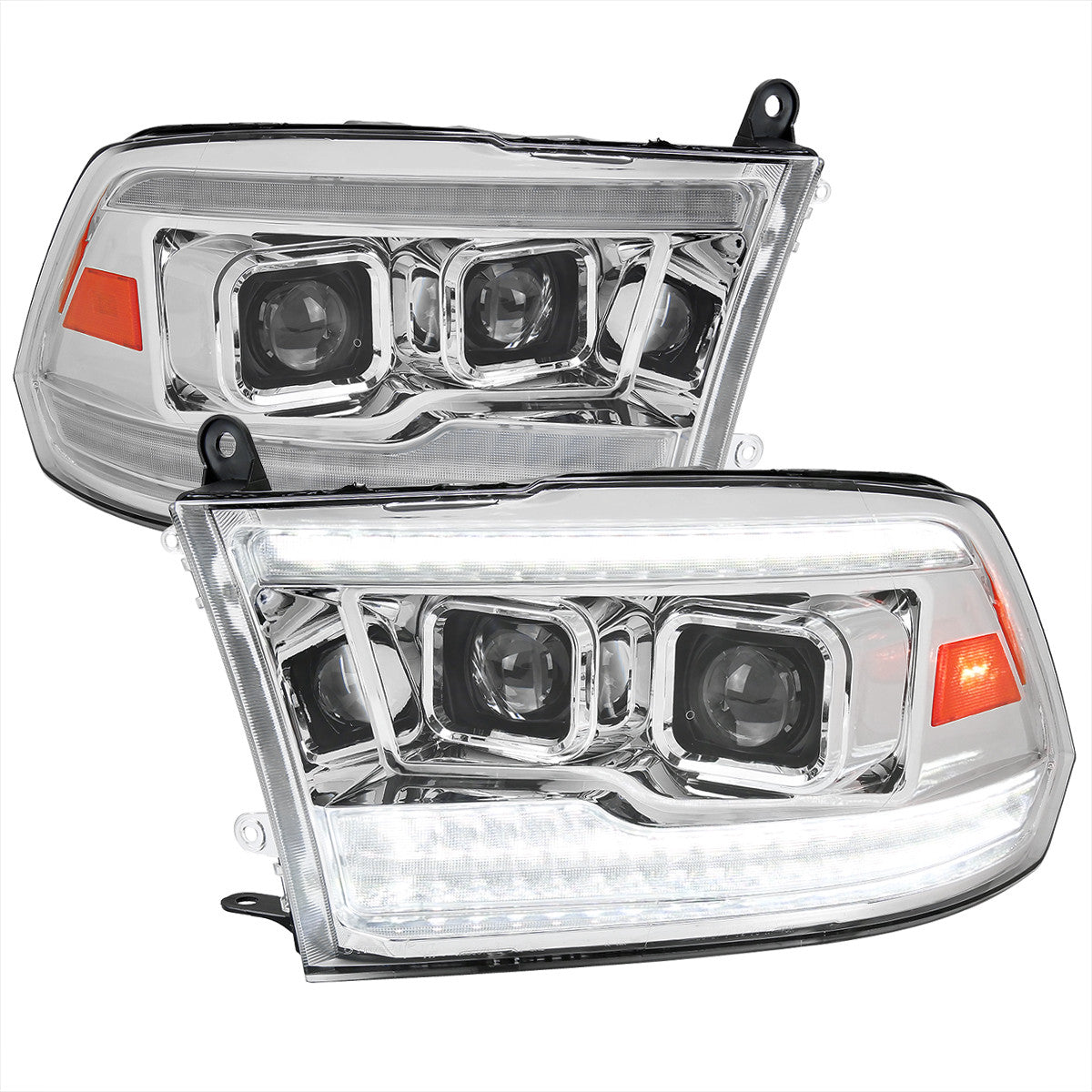 Spec-D 09-18 Dodge Ram 1500 3500 Sequential LED Headlights Chrome