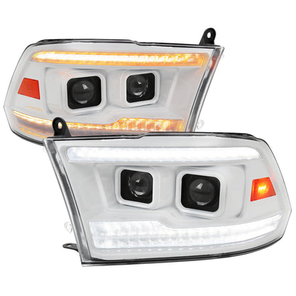 Spec-D 10-18 Ram 1500 2500 3500/19-24 Ram Classic Headlights SEQ White