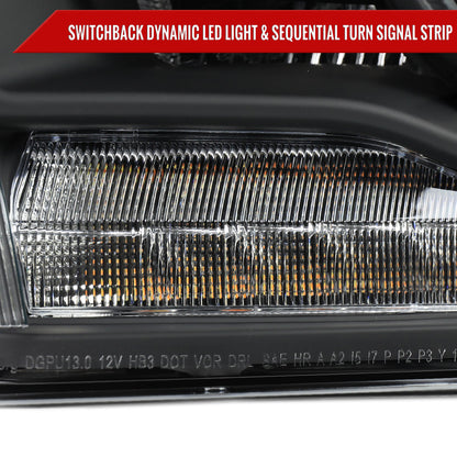 Spec-D 13-18 Ram 1500 2500 3500 SEQ Bar Projector Headlights Black