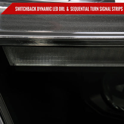 Spec-D 19-24 Ram 1500 SEQ LED Projector Headlights Black Smoked Lens