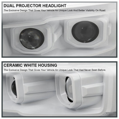Spec-D 19-24 Ram 1500 SEQ LED Projector Headlights White Housing/Clear
