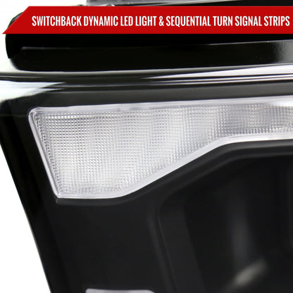 Spec-D 19-24 Ram 2500-5500 Headlights Switchback SEQ Matte Black