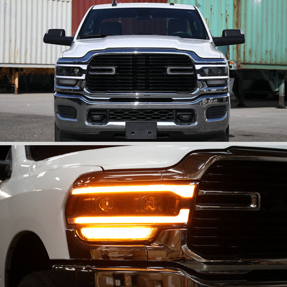 Spec-D 19-24 Ram 2500-5500 Headlights Switchback SEQ Matte Black