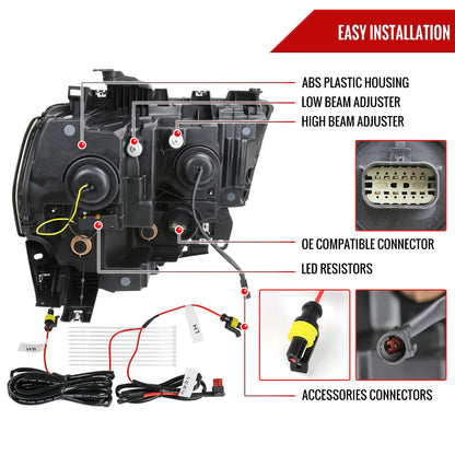 Spec-D 19-24 Ram 2500-5500 Headlights Switchback Sequential Smoked