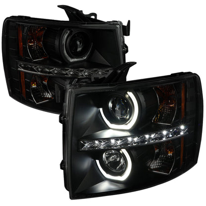 Spec-D 07-13 Chevy Silverado Headlights Smoked Black