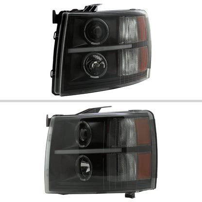 Spec-D 07-13 Silverado Headlights Dual Halo Projector Smoked