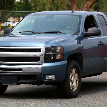 Spec-D 07-13 Silverado Headlights Dual Halo Projector Smoked