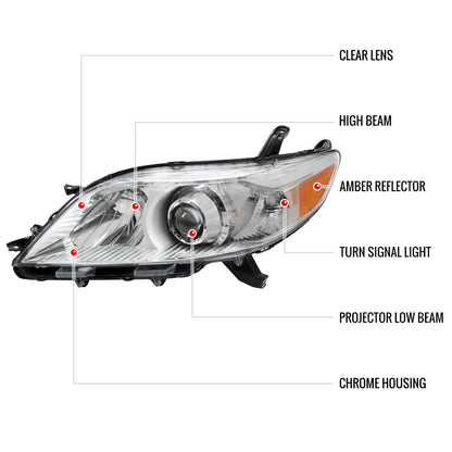 Spec-D 11-20 Toyota Sienna Driver Projector Chrome Replacement
