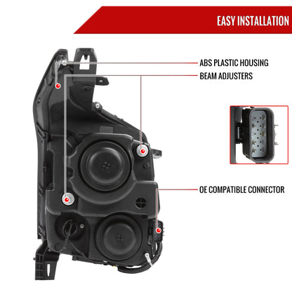 Spec-D 10-16 Cadillac SRX Projector Headlights Black/Smoked Lens