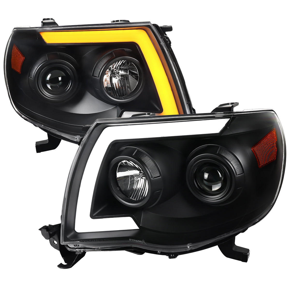 Spec-D 05-11 Tacoma Headlights Sequetial LED Bar Signal Black