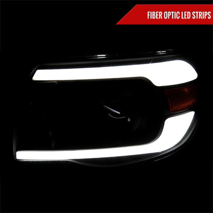 Spec-D 05-11 Tacoma LED Bar Projector Headlights Chrome w/ Smoked Lens