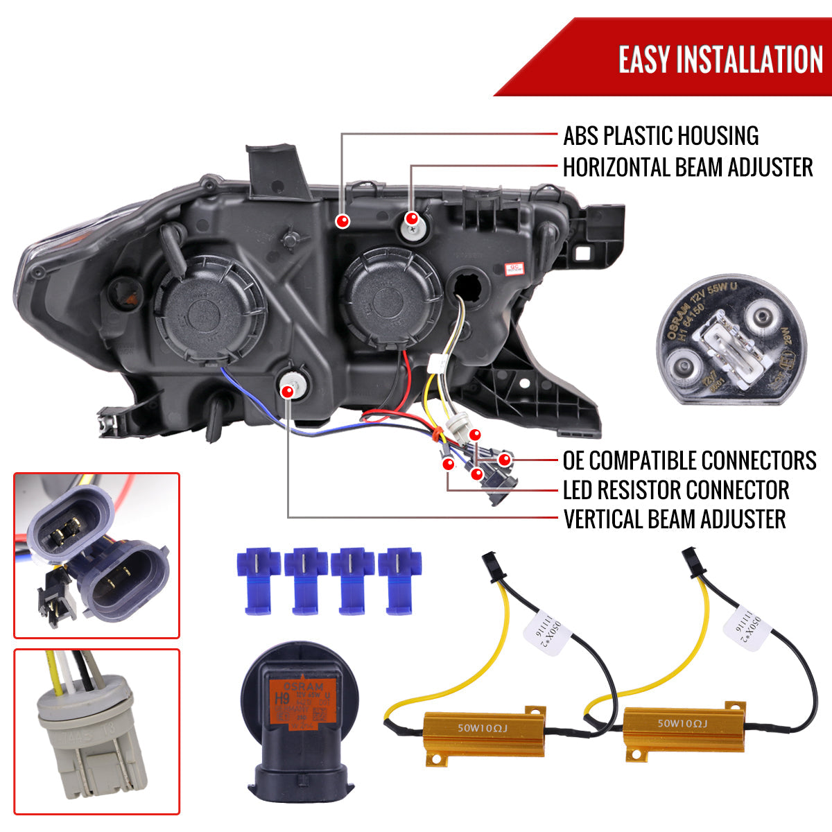 Spec-D 16-23 Tacoma Switchback LED Projector Headlights Chrome