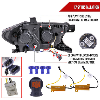 Spec-D 16-23 Toyota Tacoma Projector Headlights Glossy Black.