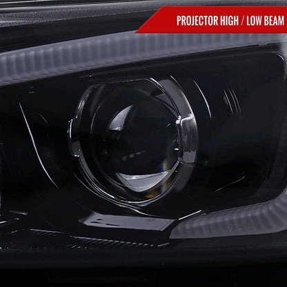 Spec-D 11-13 Scion tC Projector Headlights LED Bar Jet Black/Smoked