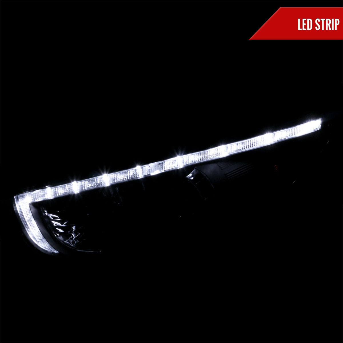 Spec-D 10-13 Hyundai Tucson Projector Headlights LED Strip Black