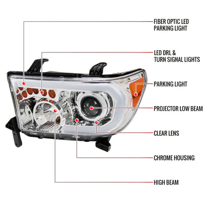 Spec-D 07-13 Tundra/08-17 Sequoia Retro Style Tube Pro Headlights